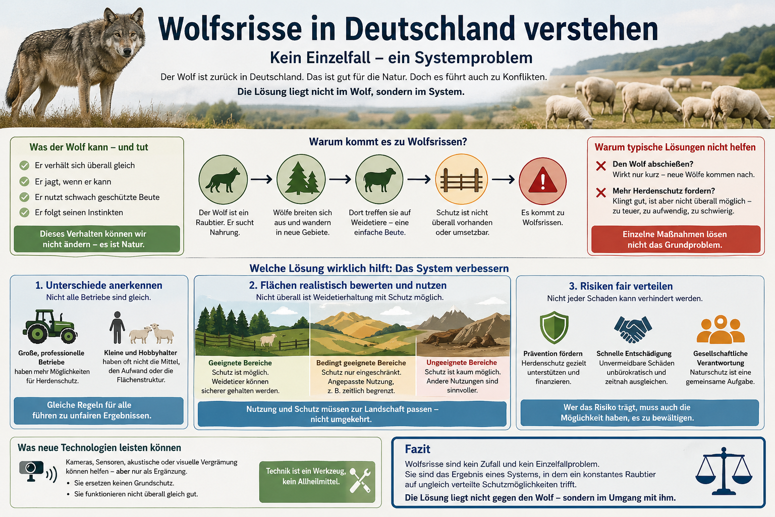 Wolfsrisse in Deutschland verstehen: Warum die Debatte feststeckt · Eine einfache Governance-Erklärung