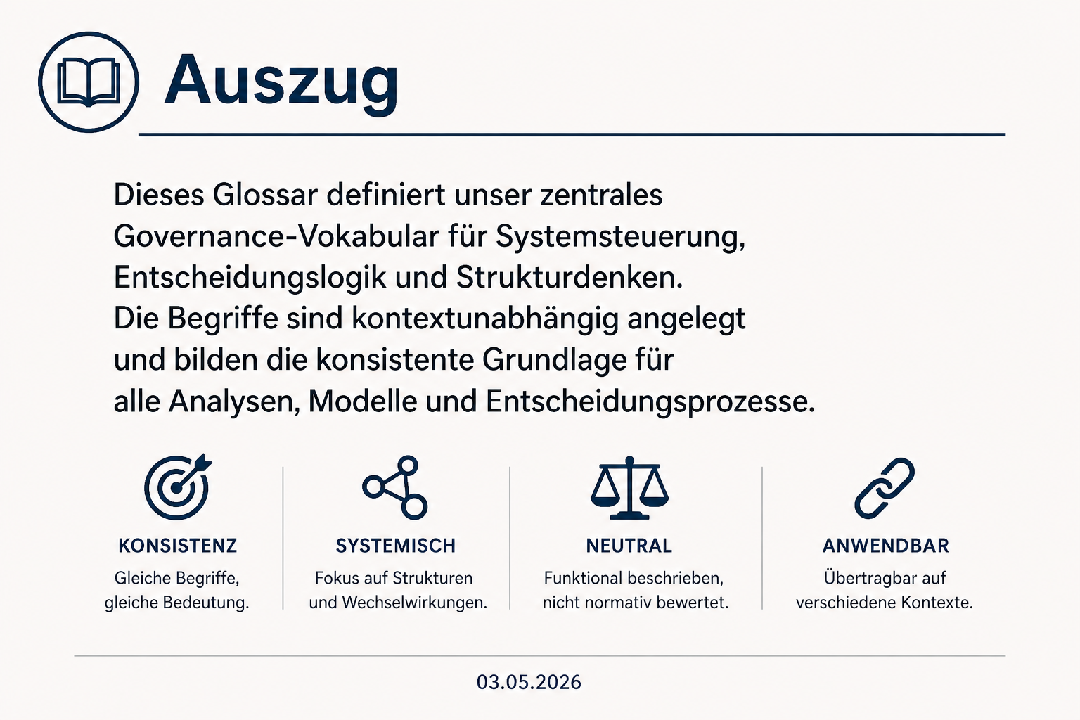Governance Glossar zur Koexistenz unter Systembedingungen · Begriffsdefinitionen für Wolfsmanagement, Landnutzung und Entscheidungslogik in Deutschland 03.05.2026