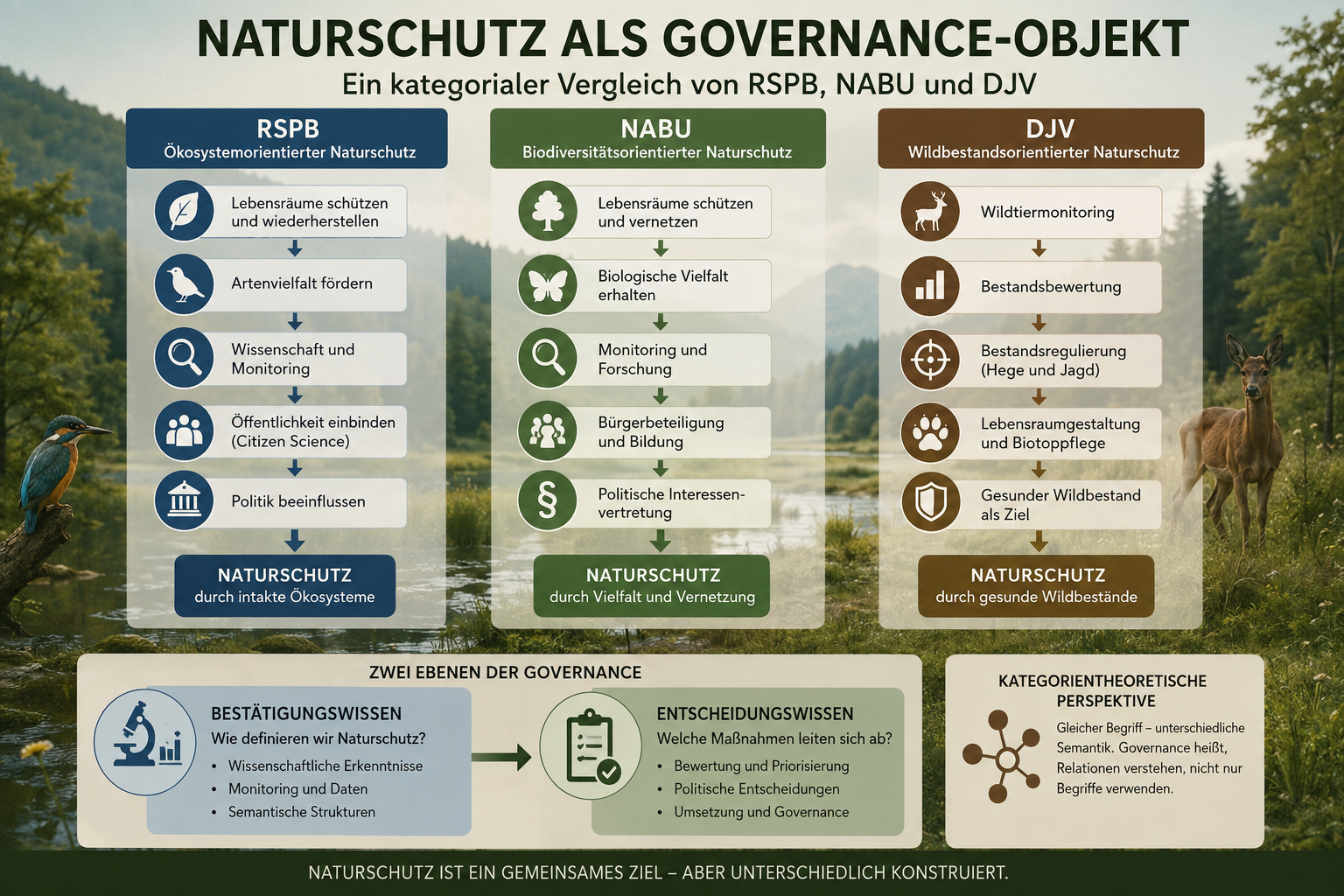 Naturschutz als Governance-Objekt: Eine kategorientheoretische Analyse von RSPB, NABU und Deutschem Jagdverband