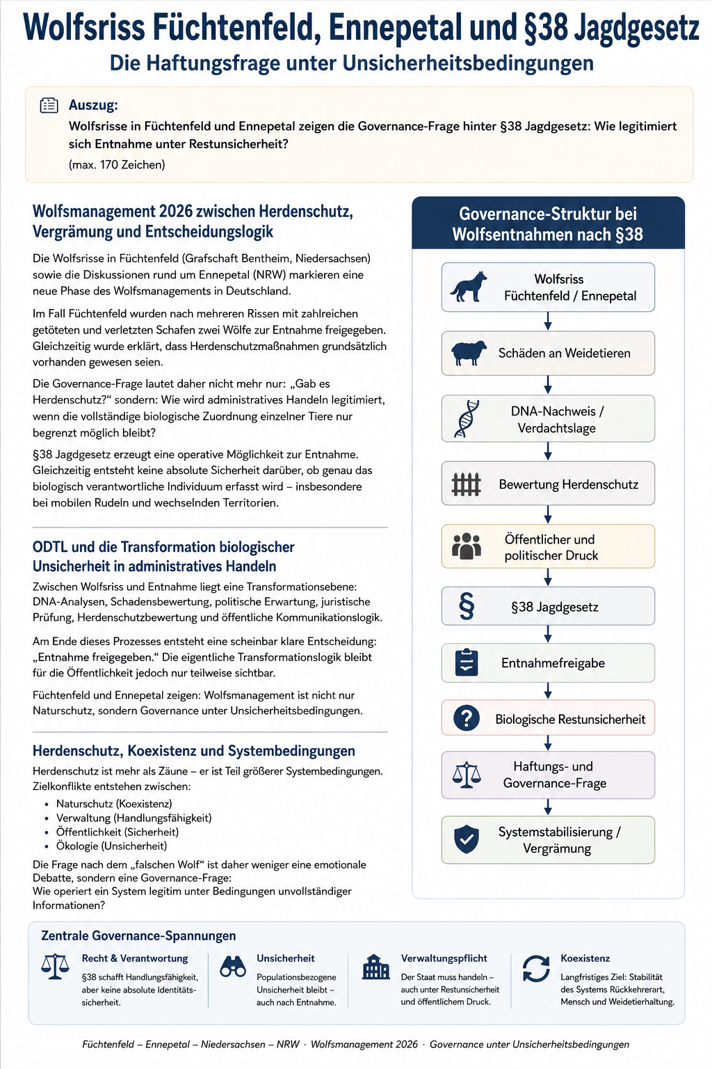 Wolfsriss Füchtenfeld, Ennepetal und §38 Jagdgesetz · Die Haftungsfrage unter Unsicherheitsbedingungen
