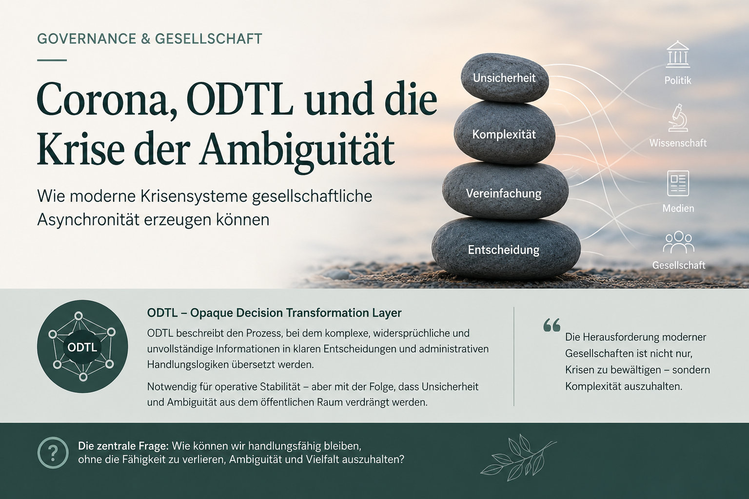 Corona, ODTL und die Krise der Ambiguität · Wie moderne Krisensysteme gesellschaftliche Asynchronität erzeugen können