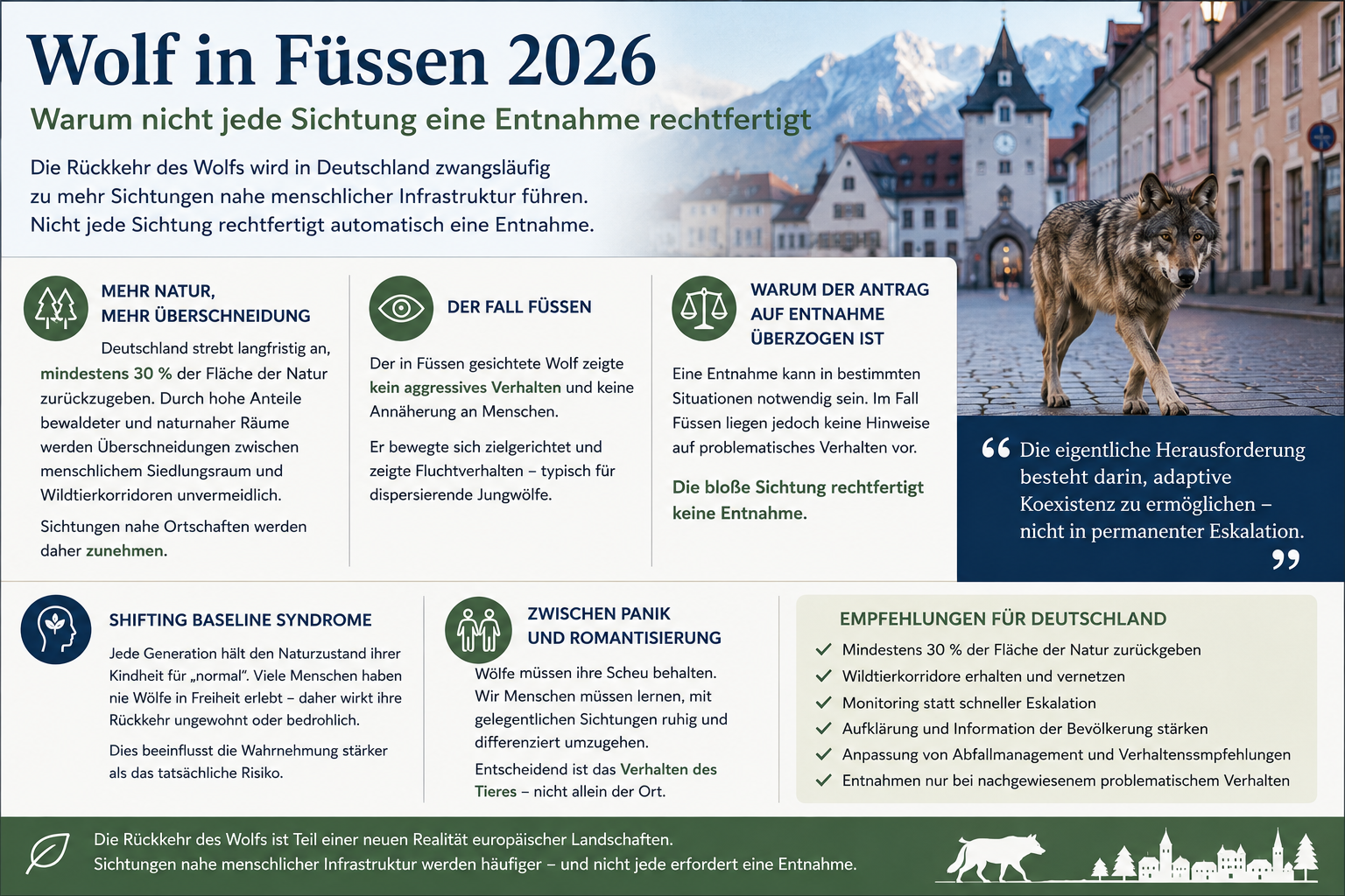 Wolf in Füssen · Warum nicht jede Sichtung eine Entnahme rechtfertigt
