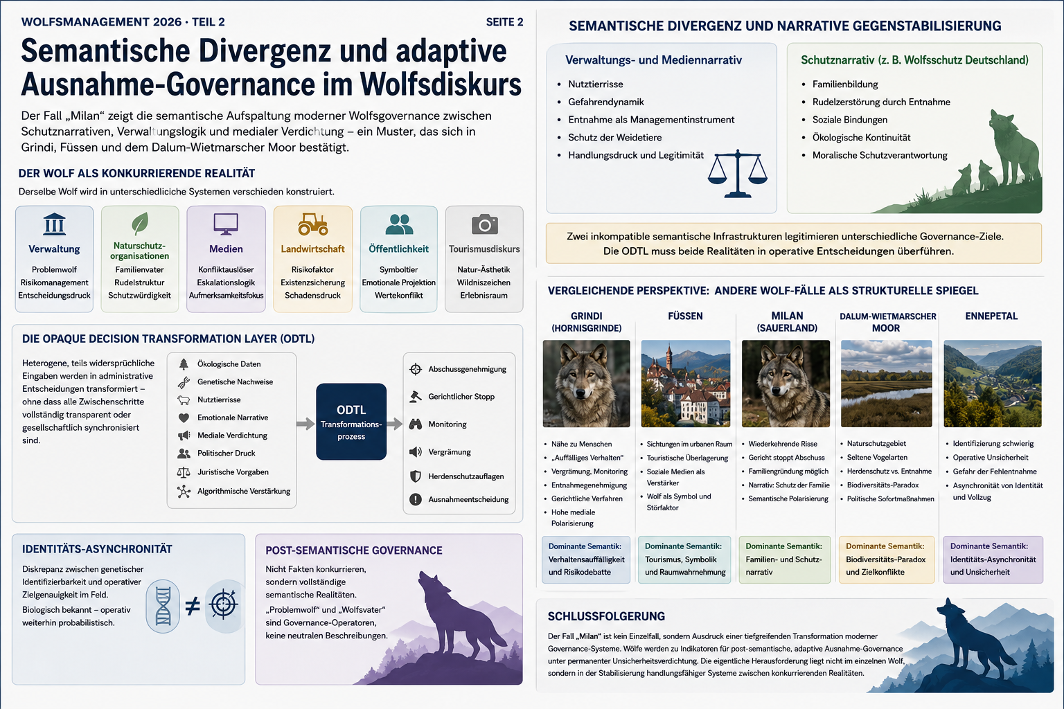 Wolfsgovernance 2026 · Semantische Divergenz zwischen Schutz, Verwaltung und adaptiver Entscheidungsverdichtung