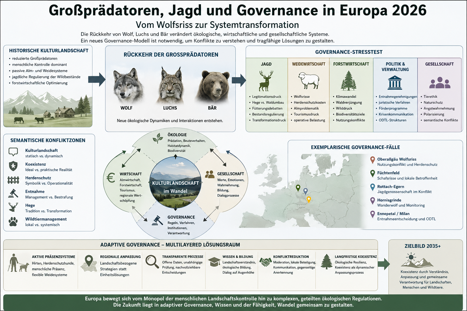 Großprädatoren, Jagd und Governance in Europa 2026