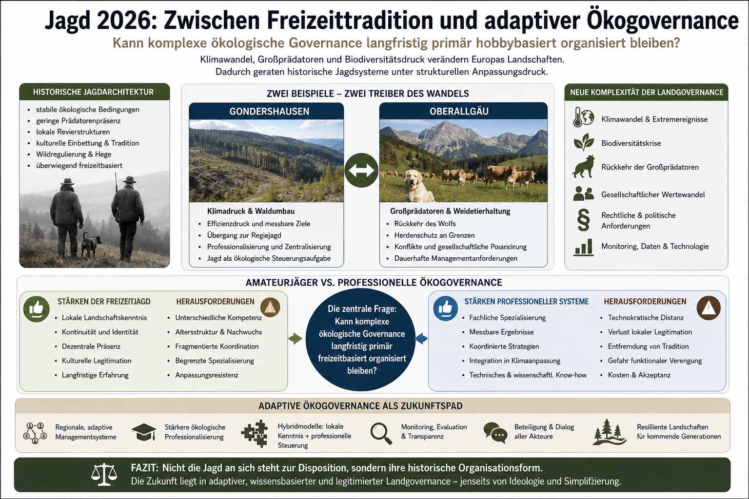 Jagd 2026 · Zwischen historischer Freizeitjagd und adaptiver Ökogovernance