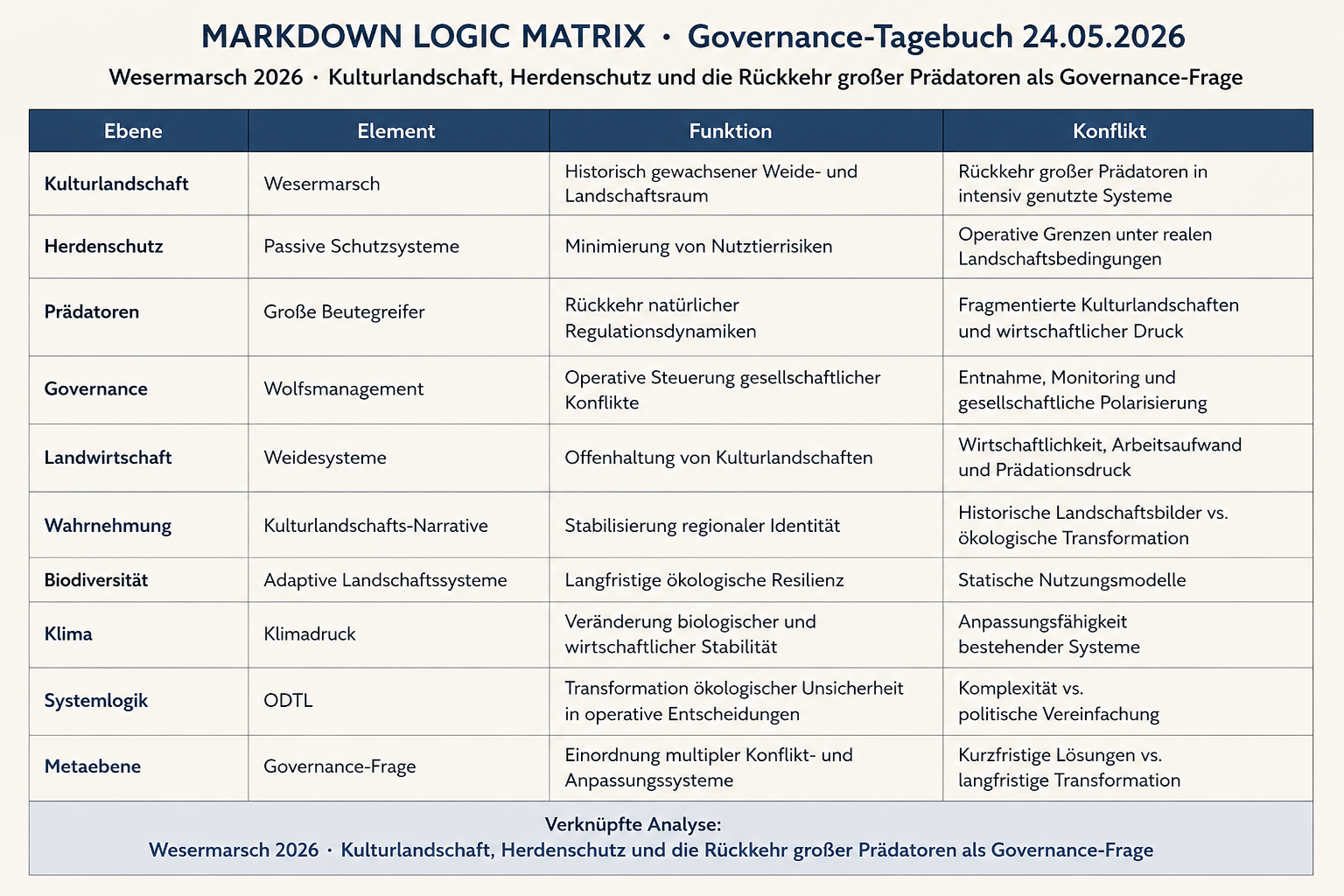 Governance-Tagebuch 24.05.2026 · ODTL, post-semantische Governance und adaptive Entscheidungsarchitekturen unter systemischer Unsicherheit