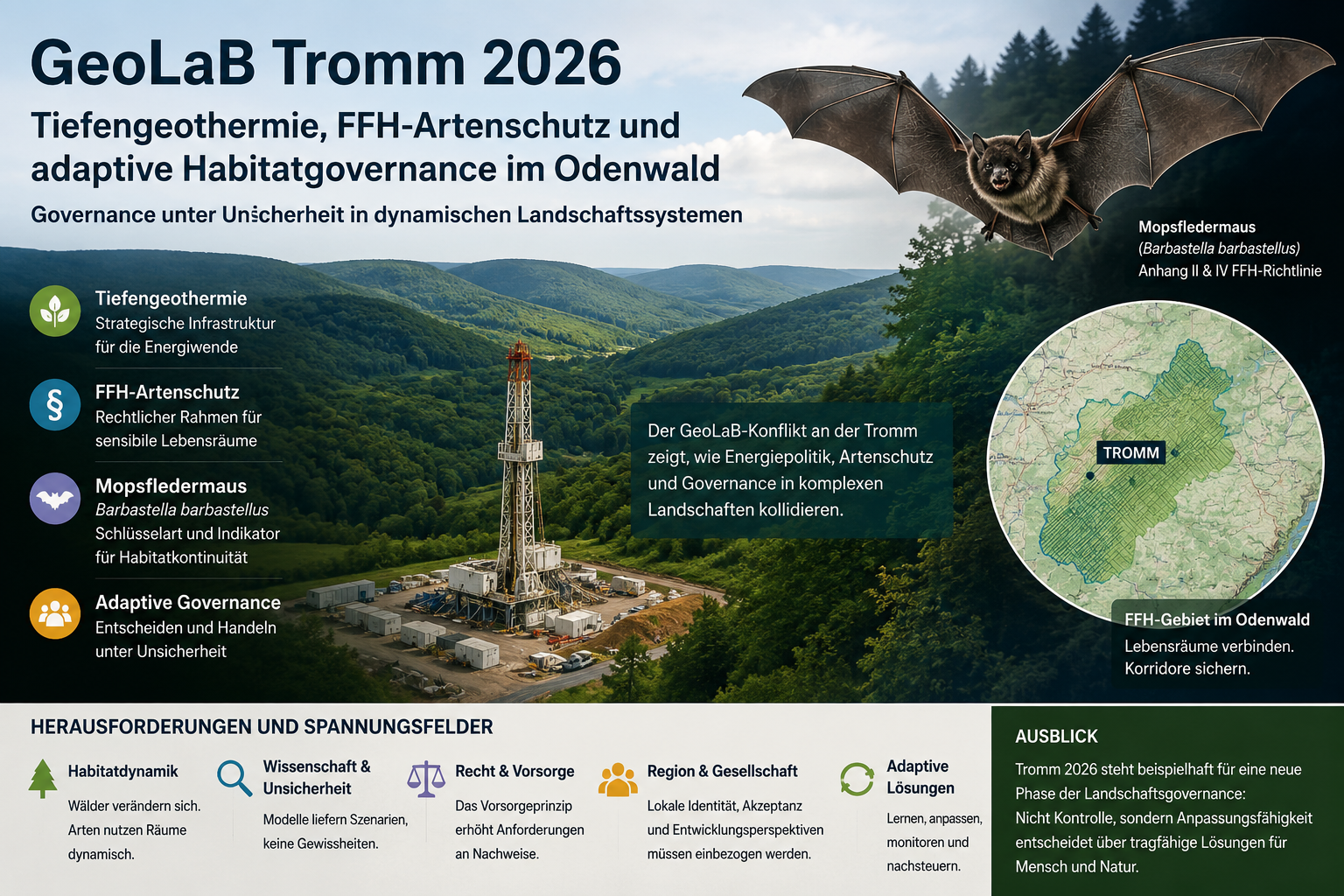 GeoLaB Tromm 2026 · Tiefengeothermie, FFH-Artenschutz und die operative Realität adaptiver Habitatgovernance im Odenwald
