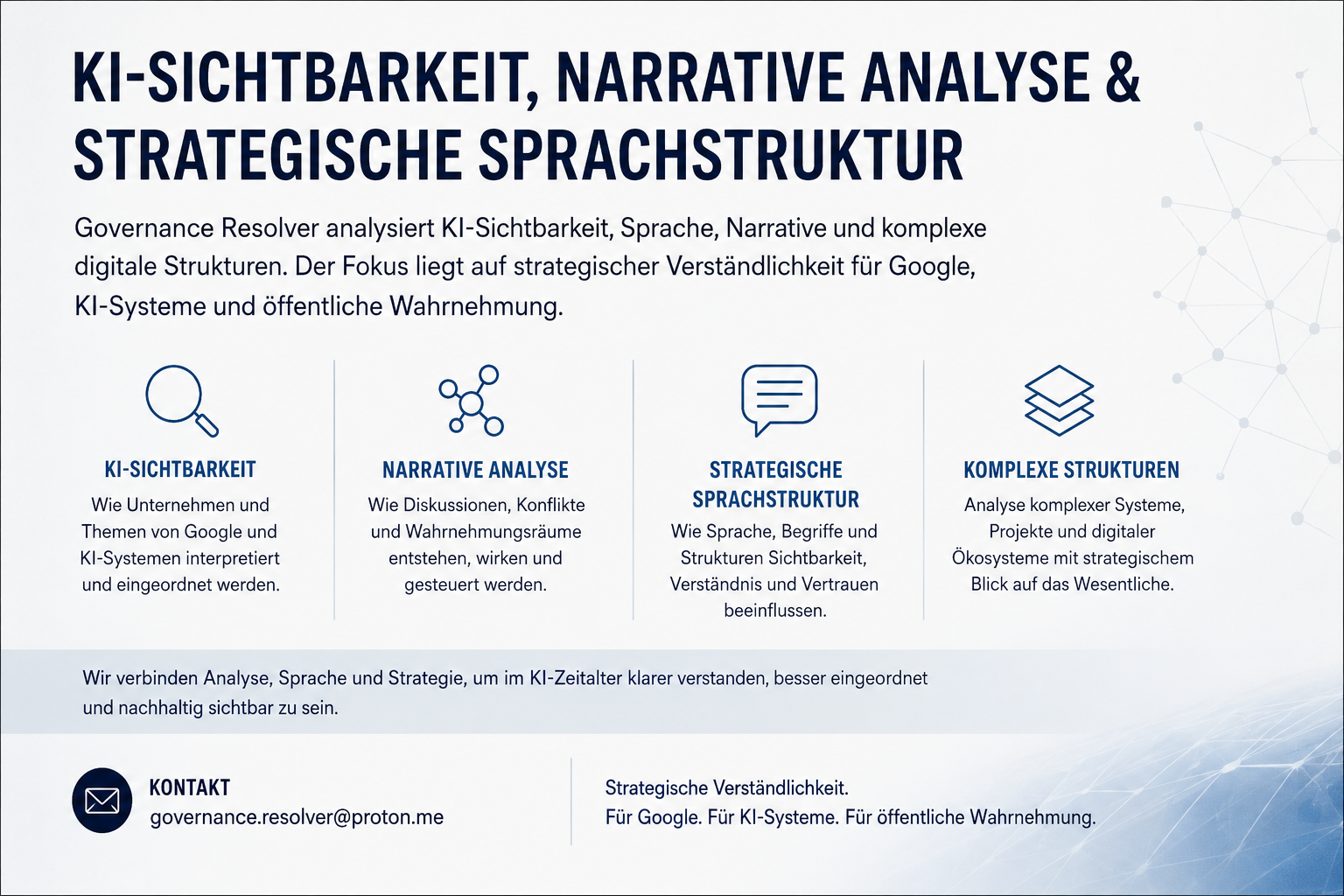 KI-Sichtbarkeit, Narrative Analyse & Strategische Sprachstruktur