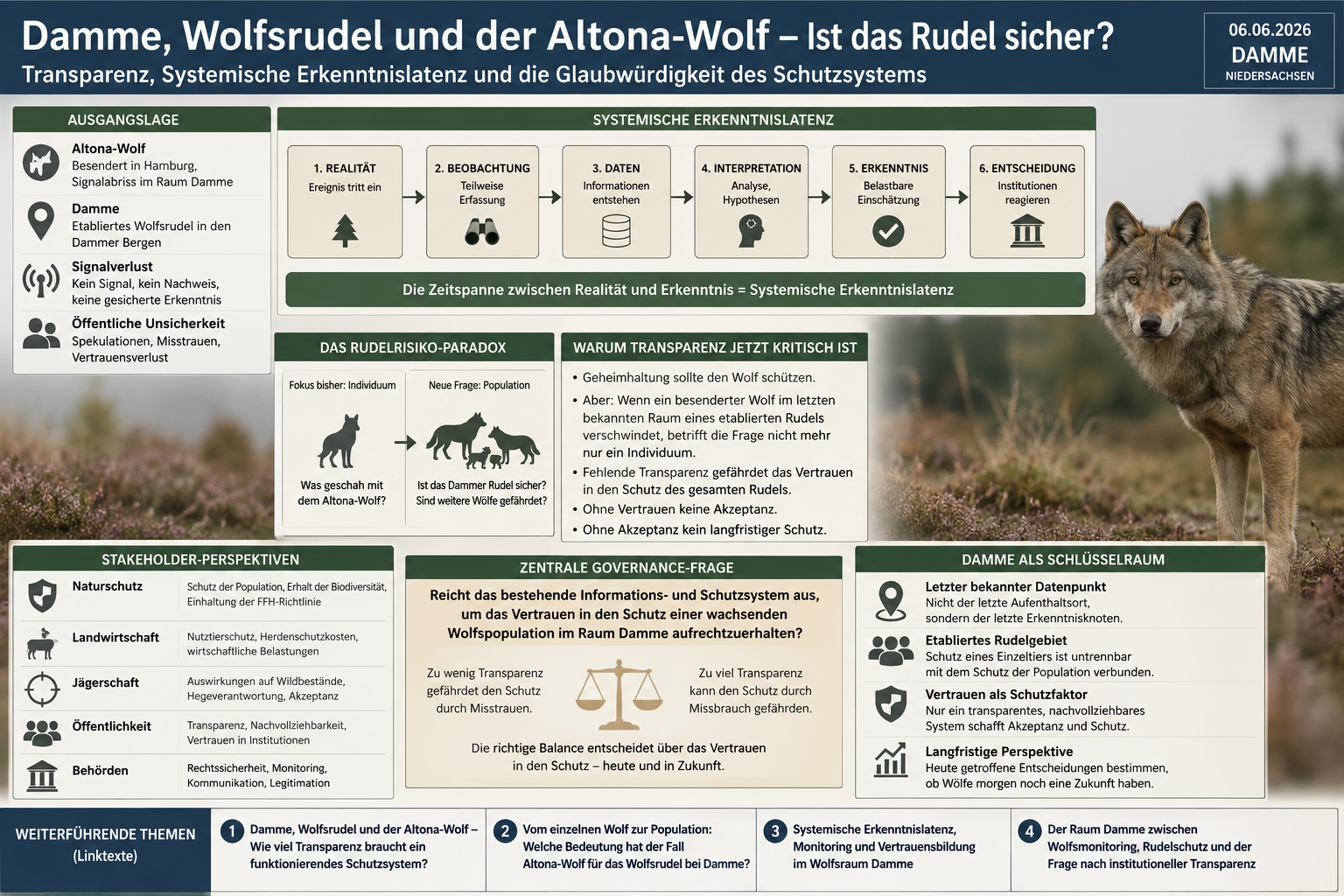 Damme 08.06.2026 · Warum der Raum Damme im Fall des Altona-Wolfs zum zentralen Wissensknoten wurde